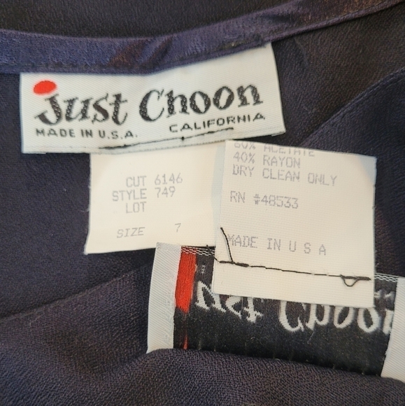 Just Choon California Vintage 2 Piece Sleeveless Dress Cropped Jacket - Size 7 - Picture 10 of 10